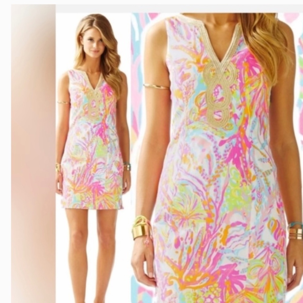 Lilly Pulitzer Janice Shift Dress Scuba To Cuba